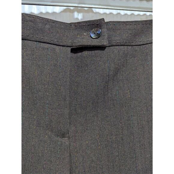 Chico's Women's Brown Metallic Thread Striped Pattern Trouser Pants Size 0.5 Tal - Picture 2 of 9